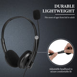 Geekria USB Headset with Mic, Mute Button and Volume Control, Lightweight Wired Computer On-Ear Headphones with Boom Microphone and Detachable 3.5mm Plug, Bulk Wholesale, 4 Pack, Assorted Colors