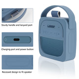 Geekria Silicone Speaker Case Cover Compatible with Bose SoundLink Micro II, Protective Soft Skin, Replacement Portable Speakers Travel Carrying Sleeve with Keychain Hook (Blue)