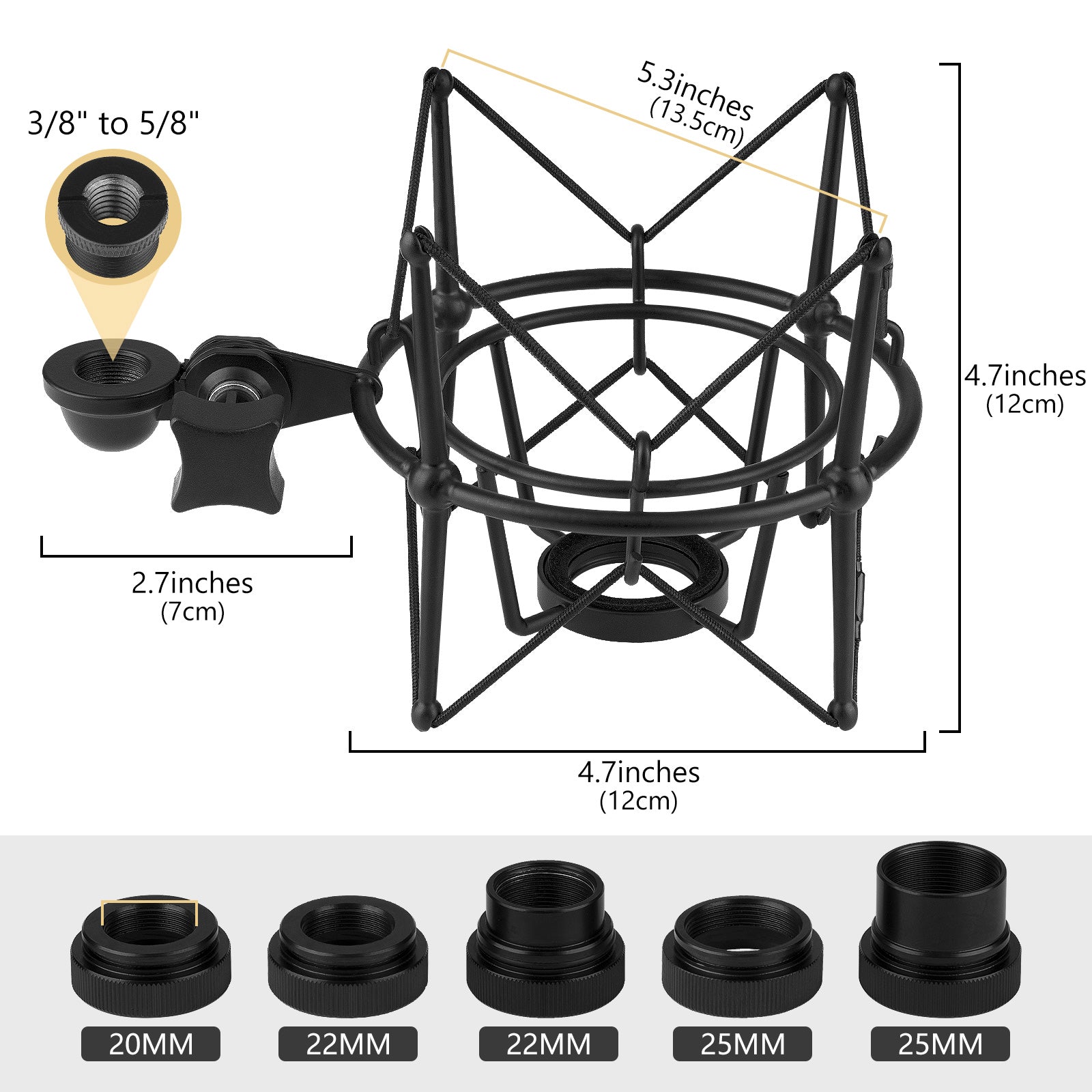Geekria for Creators Microphone Shock Mount, Mic Anti-Vibration Suspen