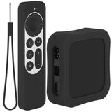 Geekria Protective Case Compatible with Apple TV 4K (3rd Generation) - Lightweight (Anti Slip) Shockproof Silicone Cover (Black)