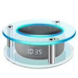 Geekria Acrylic Clear Case Compatible with 2019 Amazon All-New Echo Dot (3rd Gen) Smart Speaker with Clock, Ceiling Wall Mount Speaker Stand Stable Guard Holder (Clear Round)