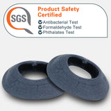 Geekria 2 Pairs Knit Headphones Ear Covers - Product Safety Certified - Washable & Stretchable Sanitary Earcup Protectors for Over-Ear Headsets, Sweat Pads for Gym, Gaming (Size M / Blue)