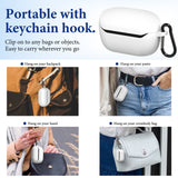 Geekria Silicone Case Cover Compatible with JBL Endurance Race 2 True Wireless Earbuds, Protective Earphones Skin Cover with Keychain Hook, Charging Port Accessible Front LED Visible (White)