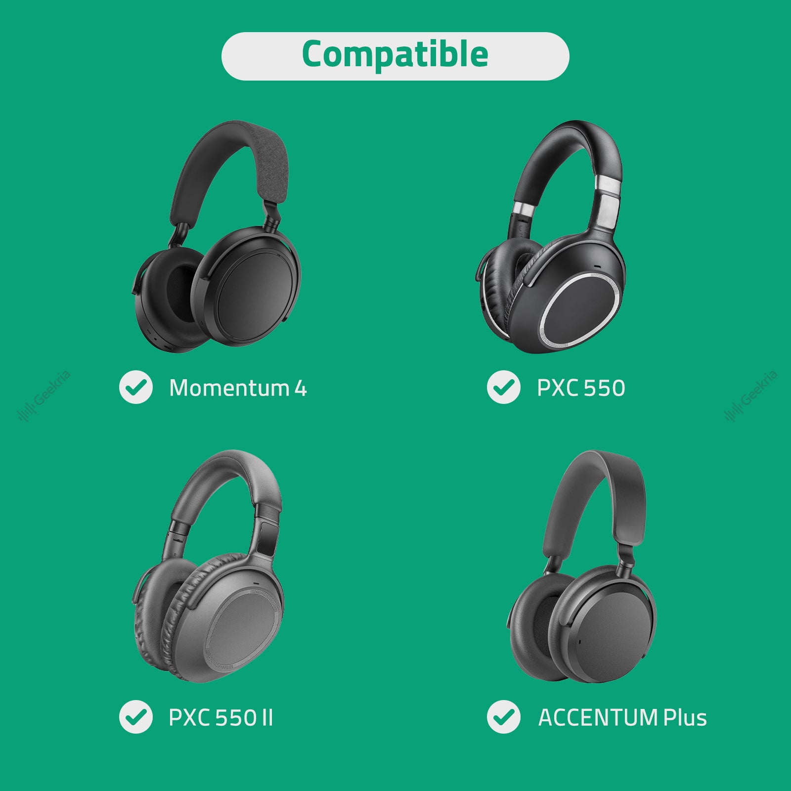 Geekria Audio Cable with Mic Compatible with Sennheiser Momentum 4, PX