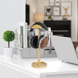 Geekria Wooden Headphones Stand for Over-Ear Headphones, Gaming Headset Holder, Desk Display Hanger with Solid Heavy Base Compatible with Bose QC15, QC25, QC35, Sony WH-1000XM4 (Wood)
