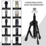 Geekria for Creators Tabletop Tripod Mic Stand, Desktop Mic Stand with Foldable Non-Slip Feet, Compatible with Behringer XM8500, C-1, CAD Audio GXL2200, Marantz Pro MPM-1000, Nady SCM-1000