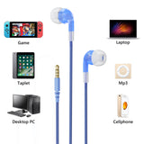 Geekria Kids Wired Earbuds with Mic & Volume Control for School and Online Class, Children's 3.5mm Jack In-Ear Earphone with 85dB Volume Limit for Small Ears, Storage Case Included (Blue)