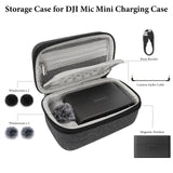 Geekria for Creators Microphone Case Compatible with DJI Mic Mini Charging Case, Hard Shell Mic Carrying Case, Travel Protective Bag with Cable Storage (Dark Grey)