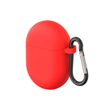 Geekria Silicone Case Cover Compatible with Google Pixel Buds A True Wireless Earbuds, Earphones Skin Cover, Protective Carrying Case with Keychain Hook, Charging Port Accessible (Red)
