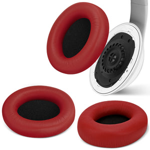 Geekria SNAP Ear Pads Replacement Kit for Beats Studio Pro Headphones, Magnetic Easy Switch Ear Cushions, Exchange Earpads in Seconds, Ear Cups Cover (Red Protein Leather, 1 Pair)
