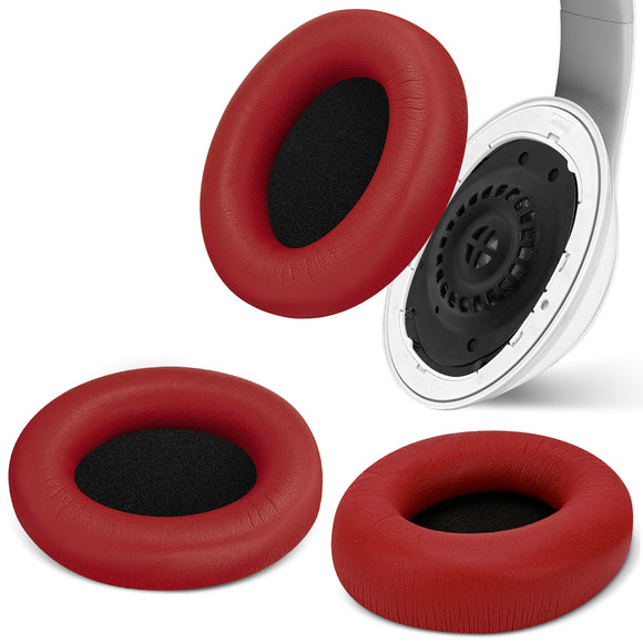 Geekria SNAP Ear Pads Replacement Kit for Beats Studio Pro Headphones, Magnetic Easy Switch Ear Cushions, Exchange Earpads in Seconds, Ear Cups Cover (Red Protein Leather, 1 Pair)