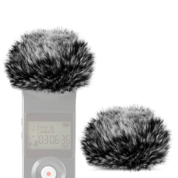 Geekria for Creators Furry Windscreen Compatible with ZOOM H1 Recorder, Mic DeadCat Muff, Windbuster, Fluff Cover, Portable Digital Recorder (Grey / 2 Pack)