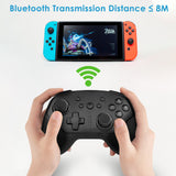 Geekria Mini Wireless Controller, Compatible with Switch OLED, Switch, Switch Lite, Android Devices and PC, Portable Gaming System Gaming Controller, Auto Turbo Function (Black)