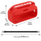 Geekria Silicone Speaker Case Cover Compatible with Bose SoundLink Plus, Protective Soft Skin, Replacement Portable Speakers Travel Carrying Sleeve with Shoulder Strap (Red)