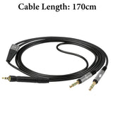 Geekria Audio Cable Compatible with Sennheiser Game One, Game Zero, PC 373D, GSP 500, GSP 600 Headphones, 2.5mm to Dual 3.5mm Y Splitter Replacement Cable (5.6ft/1.7m)