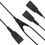 Geekria Splitter Cable Replacement Compatible with Jabra Headset Splitter Cable / Audio Cable / Training Cable / Cord with Observer Receive-Only and 2 Quick-Disconnects