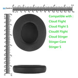 Geekria Sport Cooling Gel Replacement Ear Pads for HyperX Cloud Flight, Cloud Flight S, Cloud X Flight, Cloud Stinger, Stinger Core, Stinger S, Headphones Earpads, Ear Cushion Repair Parts (Black)