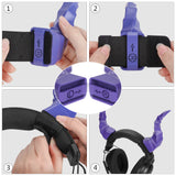 Geekria 3D Printed Demon Horns for Over Ear Headphone, Handmade Devil Horns Headband, Headphone Adjustable Accessories, Cosplay Ears Attachment in Various Dress Up Party Halloween (Purple)