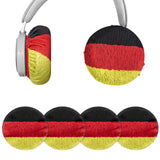 Geekria 2 Pairs Flex Fabric World Cup Headphones Ear Covers / Washable & Stretchable Sanitary Earcup Protectors for Over-Ear Headset Ear Pads, Sweat Cover for Gym, Gaming ( M / German Flag)