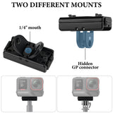 Geekria Magnetic Quick Release Mount Compatible with Insta360 X5, X4 Air, X4, Ace Pro 2, Ace Pro Magnetic Mount Base Accessories, Metal Tripod Adapter for Other 1/4 Thread Devices (Black)