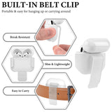 Geekria Ultra-Light Polycarbonate Belt Clip Earbuds Case Compatible with Apple AirPods 4, Hard Shell for Hiking, Outdoor Activities, Tight fixation (White, 1 Pack, Single Case)