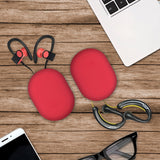 Geekria Earbuds Silicone Case Compatible with JVC HAEB75B, HAEB75A, HAEBR80A, HAEBR80R, HAEBR80S, Bose QC20 Earbud Protection Squeeze Pouch / Pocket Soft Earphone Storage Bag (Red, Size M, 2Packs)