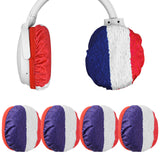 Geekria 2 Pairs Flex Fabric Headphone Covers (Product Safety Certified), Washable & Stretchable Sanitary Protectors, Compatible with Over-Ear Headsets, Sweat-Resistant (M / French Flag)