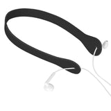 Geekria Earphones Neck Strap, Soft Vegan Leather Anti-Lost Earbuds Holder Neck Band Compatible with Apple EarPods and Other Wired Headphone (Black)