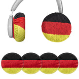 Geekria 2 Pairs Flex Fabric Headphone Covers (Product Safety Certified), Washable & Stretchable Sanitary Protectors, Compatible with Over-Ear Headsets, Sweat-Resistant( M / German Flag)