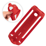 Geekria Silicone Speaker Case Cover Compatible with JBL Flip 5, Protective Soft Skin, Replacement Portable Speakers Travel Carrying Sleeve with Keychain Hook and Shoulder Strap (Red)
