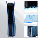 Geekria Transparent Cover Plates Compatible with Sony PlayStation 5 Disc Edition, Replacement Shell Gaming Accessories with Fan Vents (Blue)