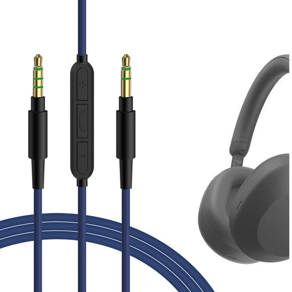 Geekria Audio Cable with Mic Compatible with Sony ULT WEAR, WH-1000XM5/1000XM4, WH-XB910N Headphones, 3.5mm to 3.5mm Aux Replacement Stereo Cord with Inline Microphone (4 ft / 1.2 m)