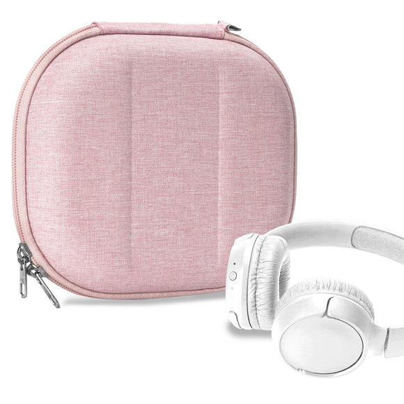 Geekria NOVA Headphones Case Compatible with JBL Tune 510BT, Tune 660NC, Tune 560BT, Tune 500BT, Jr 310BT Case, Replacement Hard Shell Travel Bag with Cable Storage (Pink)