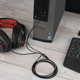 Geekria Audio Cable Compatible with Sennheiser Game One, Game Zero, PC 373D, GSP 500, GSP 600 Headsets, 2.5mm to Dual 3.5mm Y Splitter Replacement Cable (6.6 ft / 2 m)