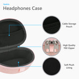 Geekria NOVA Headphone Case Compatible with Beats Studio Pro, Solo3, Solo2, SoloHD Case, Replacement Hard Shell Travel Carrying Bag with Cable Storage (Pink)