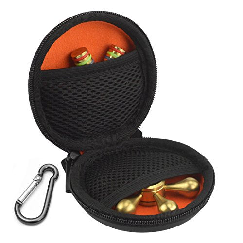Geekria Fidget Spinner Protective Case / Finger Spinners Round Carrying Case / Able to Storage Two Figit, Compatible with Triangle, Round and Many Other Shaped Fidgets / Hard Shell with Soft Inner