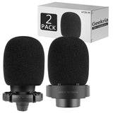 Geekria for Creators Foam Windscreen Compatible with FIFINE AmpliGame A6, A6V, A6T, A8 Microphone Antipop Foam Cover, Mic Wind Cover, Sponge Foam Filter (Black / 2 Pack)
