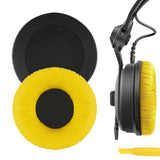 Geekria QuickFit Leatherette Replacement Ear Pads for Sennheiser HD25, HD25-II, HD25SP, HD25SP-II, Limited 75th Anniversary Edition Headphones Earpads, Ear Cups Cover Repair Parts (Yellow)