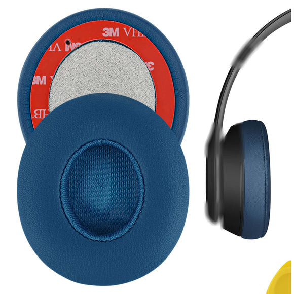 Geekria QuickFit Replacement Ear Pads for Beats Solo 3 (A1796), Solo 3.0 Headphones Ear Cushions, Headset Earpads, Ear Cups Cover Repair Parts (Pop Blue)