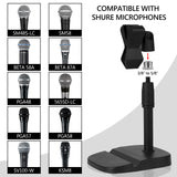 Geekria for Creators Telescoping Tabletop Microphone Stand Compatible with Shure SM57-LC, Sm58, SM48S-LC, SM58LC, SM48S-LC, PGA48, PGA58-LC, BETA 58A Adjustable Desk Mic Holder with Weighted Base