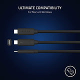Razer Thunderbolt 4 Cable (2.0m / 6.56ft): Up to 40 Gigabits Per Second - Up to 8K Resolutions  - Up to 100W Charging - Compatible with Windows PC/Mac/Thunderbolt 3 Devices - Black