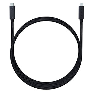 Razer Thunderbolt 4 Cable (2.0m / 6.56ft): Up to 40 Gigabits Per Second - Up to 8K Resolutions  - Up to 100W Charging - Compatible with Windows PC/Mac/Thunderbolt 3 Devices - Black