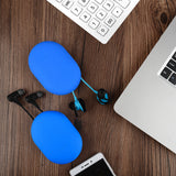 Geekria Silicone Universal Headphones Case - Set of 2 - Large Pouch Compatible with Beats Powerbeats, All Earbuds, USB Cable, Keys, Smartwatch - Fits in Backpack & Purse - Fluorescent Blue