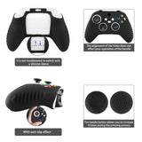 Geekria Silicone Skin Case Cover, Ergonomic Soft Anti-Slip Controller Protective Carrying Case, Compatible with Xbox Series S, Xbox Series X Controller, with Thumb Grip Caps (Black)