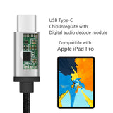 Geekria Apollo USB-C Connector to AUX, Type-C to Audio Adapter with Digital audio decode module, USB C to 3.5mm Female Pad Jack Adapter, Compatible with iPad Pro, MacPro Air (Latest Model)